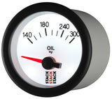 Autometer Stack 52mm 140-300 Deg F 1/8in NPTF Electric Oil Temp Gauge - White - ST3260