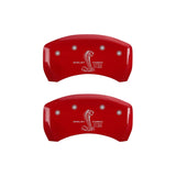 MGP Rear set 2 Caliper Covers Engraved Rear GT350 Shelby & Cobra Red finish silver ch - 10010RGT3RD