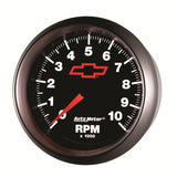 AutoMeter Gauge Tachometer 3-3/8in. 10K RPM In-Dash Chevy Red Bowtie Black - 3697-00406