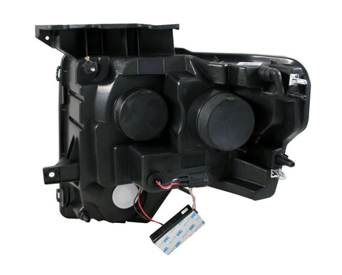 ANZO 2009-2014 Ford F-150 Projector Headlights w/ Halo Black (CCFL) G2 - 111298
