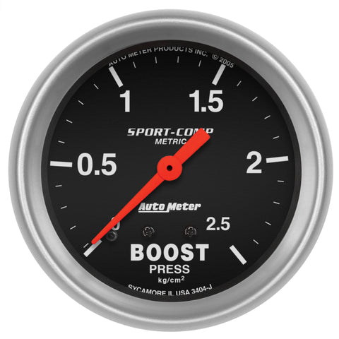 Autometer Sport-Comp 66.7mm METRIC 0-4kg/Cm2 Mechanical Boost Gauge - 3404-J