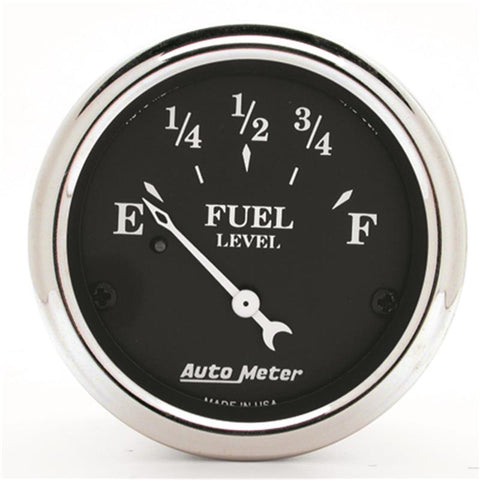 AutoMeter Gauge Fuel Level 2-1/16in. 0 Ohm(e) to 90 Ohm(f) Elec Old Tyme Black - 1715