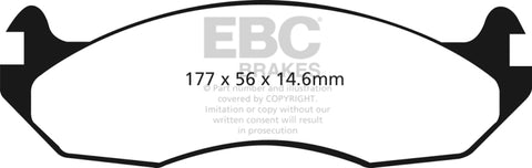 EBC 99 Hummer H1 Alpha 6.6 TD Greenstuff Rear Brake Pads - DP61782