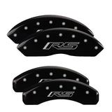 MGP 4 Caliper Covers Engraved Front & Rear Gen 5/RS Black finish silver ch - 14240SRS5BK