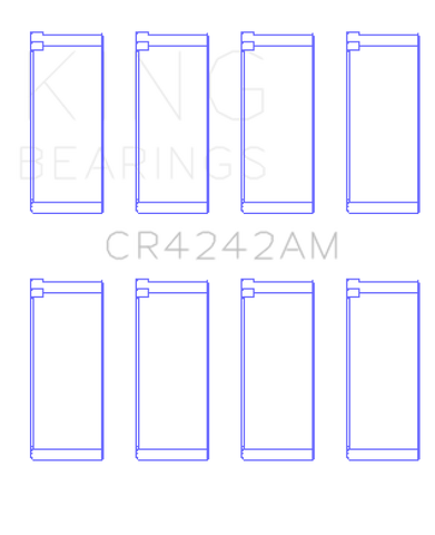 King Engine Bearings Honda B16A2/B16A3 (Size +0.25mm) Connecting Rod Bearing Set - CR4242AM0.25
