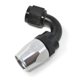 Russell Performance -10 AN Black/Silver 120 Degree Tight Radius Full Flow Swivel Hose End - 613423