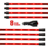XK Glow Tube Single Color Underglow LED Accent Light Car/Truck Kit Red - 8x24In - XK041002-R