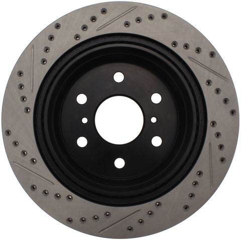 StopTech 07-10 GMC Sierra (w/ Rear Drum) / 07-09 GMC Yukon Rear Left Slotted & Drilled Rotor - 127.66065L