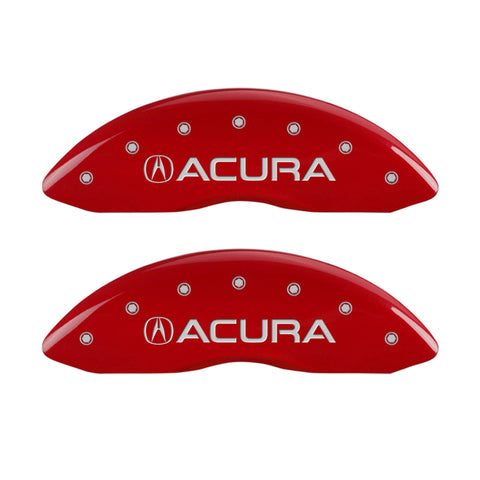 MGP 4 Caliper Covers Front Acura Rear MDX Red Finish Silver Characters - 39021SMDXRD