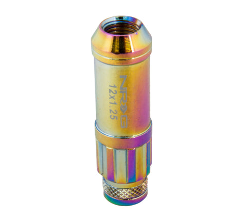NRG 700 Series M12 X 1.5 Steel Lug Nut w/Dust Cap Cover Set 21 Pc w/Locks & Lock Socket - Neochrome - LN-LS700MC-21