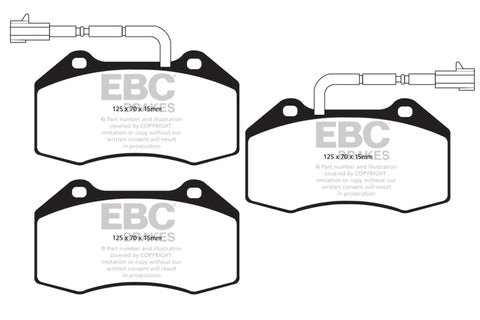 EBC 14+ Alfa Romeo 4C 1.75 Turbo Yellowstuff Front Brake Pads - DP42021/2R