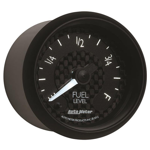 Autometer GT Series 52mm Full Sweep Electronic 0-280 ohm Fuel Level Programmable Empty-Full Range - 8010