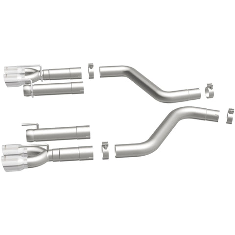 MagnaFlow Axle-Back, SS, 3in, Quad Split Rear 3.5 Tips 2015 Dodge Challenger incl SRT Hellcat - 19206