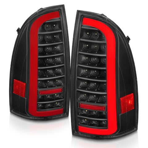 ANZO 05-15 Toyota Tacoma Full LED Tail Lights w/Light Bar Sequential Black Housing Clear Lens - 311427