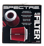 Spectre Adjustable Conical Air Filter 5-1/2in. Tall (Fits 3in. / 3-1/2in. / 4in. Tubes) - Red - 8132