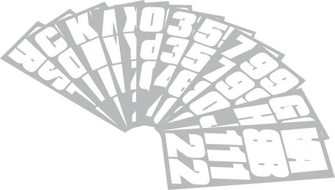 Hardline Snowmobile Lettering Registration Kit 2 in. - 500 Solid White/ - WHI500EC
