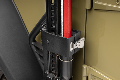 Go Rhino 07-18 Jeep Wrangler JK/JKU Front Fender Jack Mount for Hi-Lift Jack - Tex. Blk - 701009T