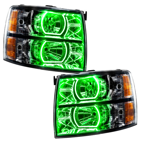 Oracle 07-13 Chevy Silverado SMD HL - Blk - Square Style - ColorSHIFT w/ 2.0 Controller - 8189-333
