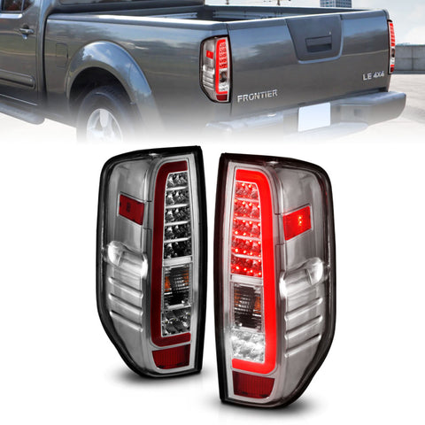 ANZO 2005-2021 Nissan Frontier LED Taillights Chrome Housing/Clear Lens - 311445