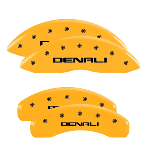 MGP 4 Caliper Covers Engraved Front & Rear Denali Yellow Finish Black Char 2009 GMC Envoy - 34004SDNLYL