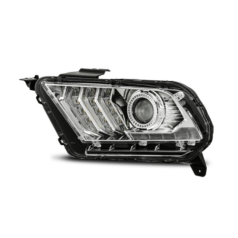 AlphaRex 10-12 Ford Mustang PRO-Series Projector Headlights Plank Style Chrome w/Top/Bottom DRL - 880111