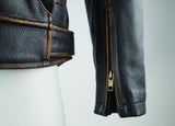 Kuryakyn Leather By River Road Hoodlum Vintage Leather Jacket Black - Small - 094382