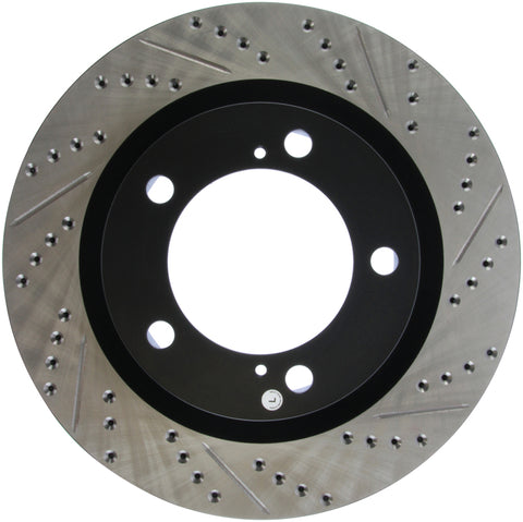 StopTech 07-09 Toyota Tundra / 08-09 Toyota Sequoia Front Left Slotted & Drilled Rotor - 127.44156L