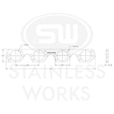 Stainless Works Small Block Ford Trick Flow High Port Header 304SS Exhaust Flanges 2in Primaries - HFSBFTFHP200