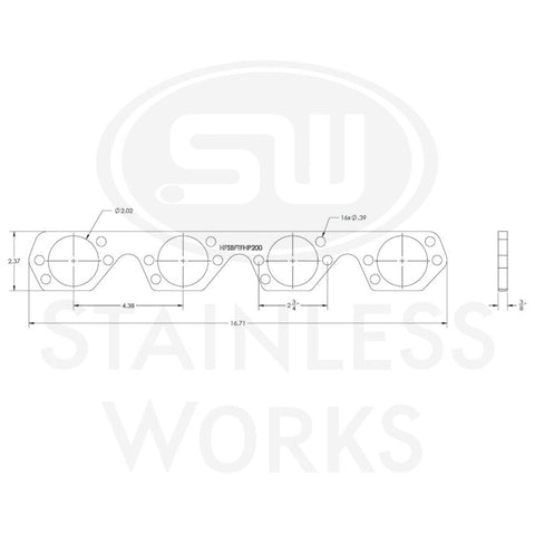 Stainless Works Small Block Ford Trick Flow High Port Header 304SS Exhaust Flanges 2in Primaries - HFSBFTFHP200
