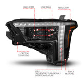 ANZO 22-24 Toyota Tundra (w/Factory LED Refl.) Z-Series Full LED Proj Headlights - Pass. Side ONLY - 111599X-R