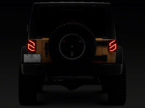 Raxiom 07-18 Jeep Wrangler JK Axial Series Trident LED Tail Lights- Blk Housing (Smoked Lens) - J173718