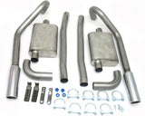 JBA 65-70 Ford Mustang 260-428 409SS Dual Turn Down Under Rear Valance Header Back Exhaust - 40-2654