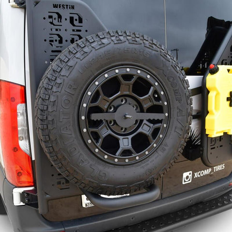 Westin 19-24 Mercedes-Benz Sprinter XTS Rear Tire Carrier - Textured Black - 59-752295