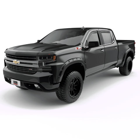 EGR 19-22 Chevrolet Silverado 1500 Traditional Bolt-On Look Fender Flares Black Set Of 4 - 791694-GBA