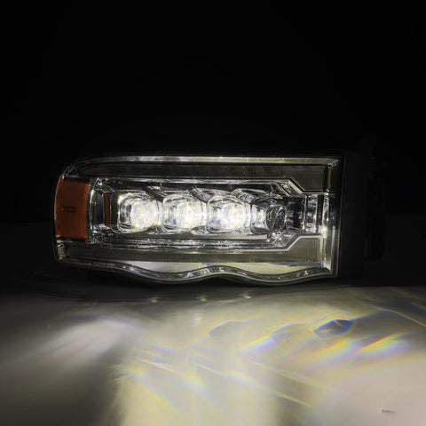 AlphaRex 02-05 Dodge Ram 1500 NOVA LED Proj Headlights Plank Style Chrome w/Activ Light/Seq Signal - 880565