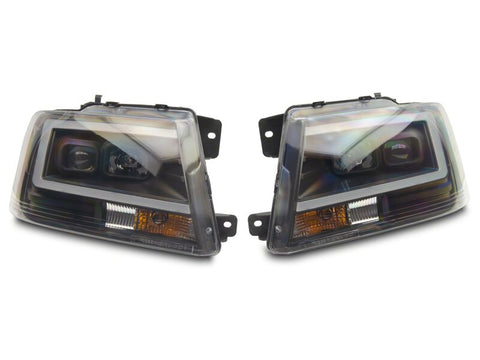 Raxiom 04-08 Ford F-150 Axial Series Projector Headlights- Black Housing- Clear Lens - T569352