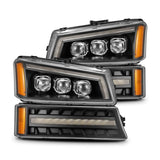 AlphaRex 03-06 Chevy Silverado 1500/2500HD/3500HD/Avalanche Black NOVA LED Proj Headlights - 880256