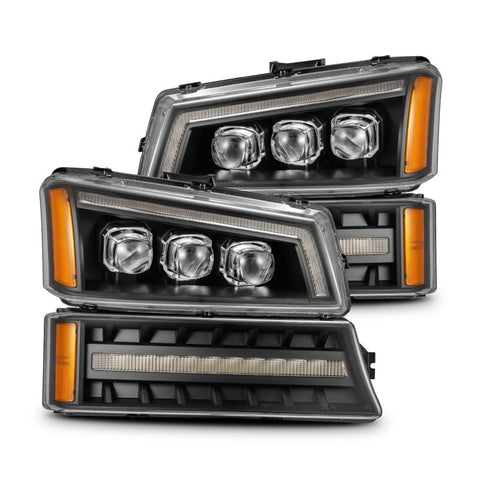 AlphaRex 03-06 Chevy Silverado 1500/2500HD/3500HD/Avalanche Black NOVA LED Proj Headlights - 880256