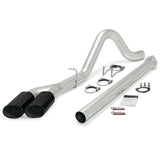 Banks Power 11-13 Ford 6.7L F250-350 Monster Exh Sys - SS Single-Dual Exh w/ Blk Tips - 49789-B