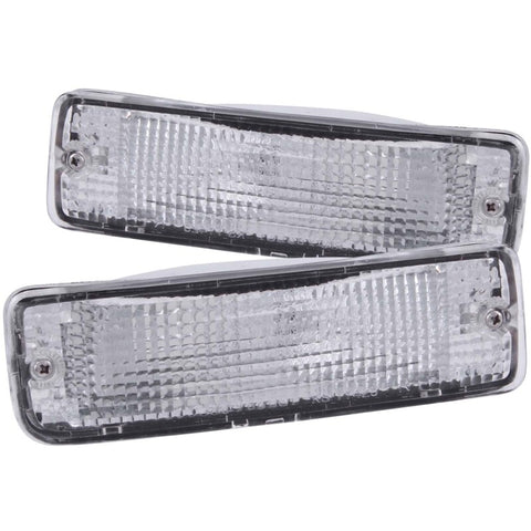 ANZO 1989-1995 Toyota Pickup Euro Parking Lights Chrome w/ Amber Reflector - 511019