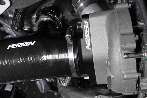 PERRIN 22-26 Subaru WRX / 20-25 LGT & OBXT Turbo Inlet Hose w/Turbo Adapter Flange (Short) - Black - PSP-INT-426BK