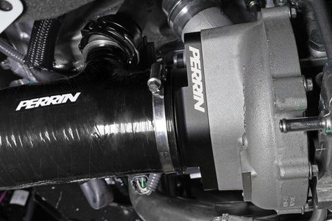 Perrin 2022+ Subaru WRX Black 3in Turbo Inlet Hose w/ Nozzle (Short) - PSP-INT-426BK