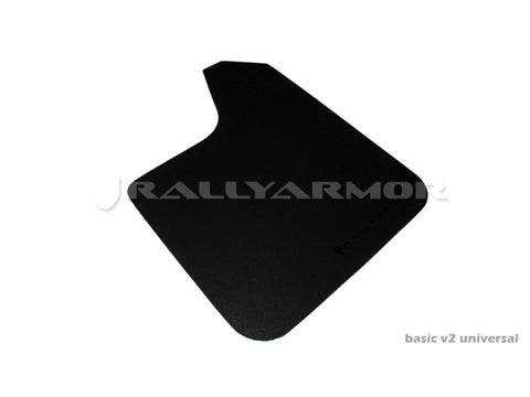 Rally Armor Universal Basic Mud Flap w/ Black Logo - Pair - MF12-BAS-BLK-LRT
