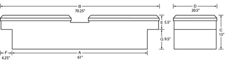 Lund Universal Aluminum Gull Wing Cross Box - Black - 79150PB
