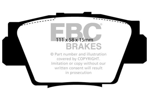 EBC 91-96 Acura NSX 3.0 Redstuff Rear Brake Pads - DP3873C