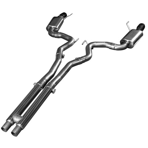 Kooks 15+ Mustang 5.0L 4V Convertible 3in Cat-Back w/ H-Pipe 4in Slash Cut Black Tips Exhaust - 11514411