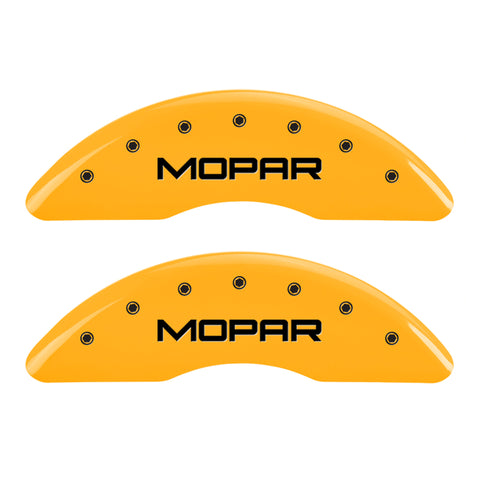MGP 4 Caliper Covers Engraved Front & Rear MOPAR Yellow finish black ch - 55002SMOPYL