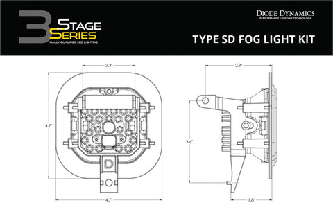 Diode Dynamics SS3 Pro Type SD Kit ABL - White SAE Fog - DD7095