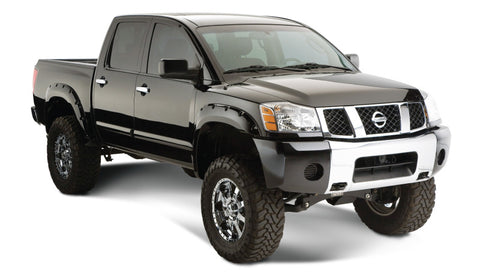 Bushwacker 04-15 Nissan Titan Pocket Style Flares 4pc 67.1/78.9/84/96in - Black - 70907-02