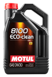 Motul 5L Synthetic Engine Oil 8100 0W30 4x5L ECO-CLEAN  ACEA C2 API SM ST.JLR 03.5007 - 102889